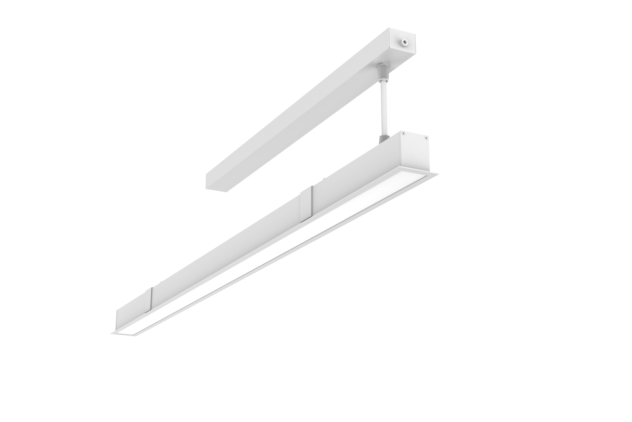 Светодиодный светильник VARTON Angusta Intus 526х50х45мм встраиваемый 18 Вт 3000 К CRI 90 IP40 RAL9003 белый муар с рассеивателем опал